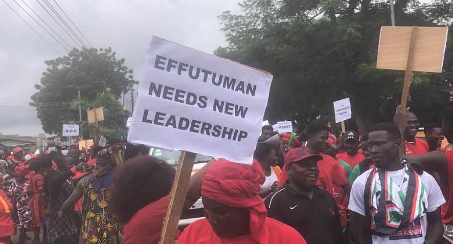 Effutu: NDC protest against NPP over alleged misconduct, petitions Omanhene