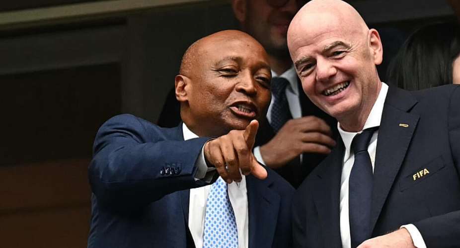 Gianni Infantino (right) has lost support from leading European football associations in his bid to remain as head of world footballs governing body Fifa. However, he maintains the backing of the African football confederation chief Patrice Motsepe (left). -  Paul Ellis / AFP