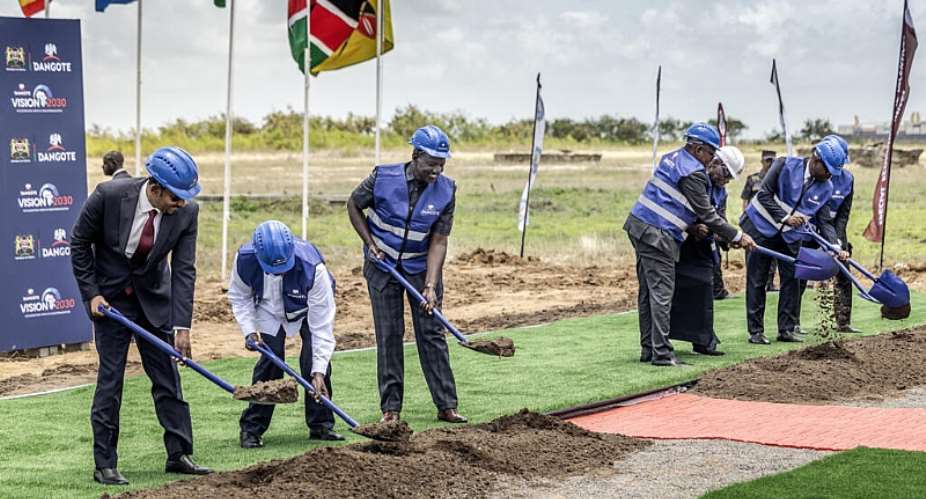 The ground-breaking ceremony for the Dangote East Africa oil refinery at the Port of Lamu on 30 September 2026, attended by the leaders of Kenya, Ethiopia, Uganda, Benin and Togo. -  AFP - LUIS TATO