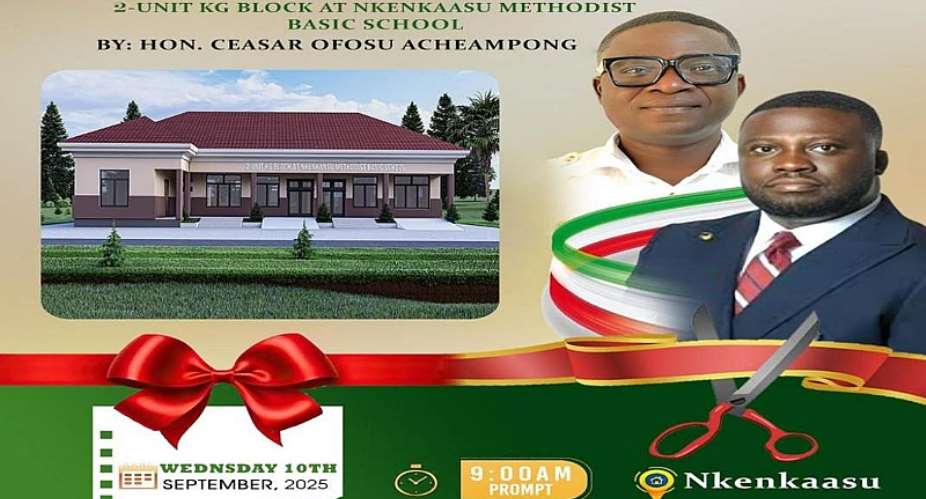Hon. Ceaser Ofosu Acheampong cutting the sod for work to begin