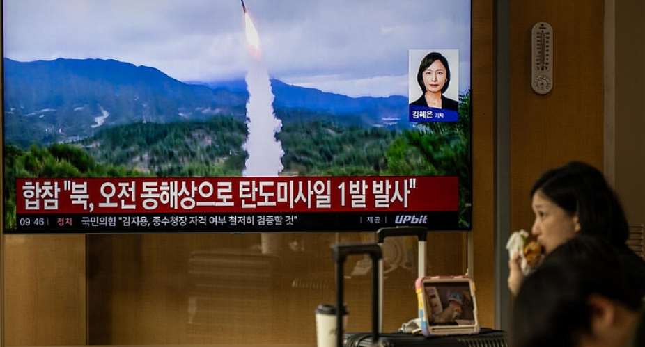 North Korea fired at least one ballistic missile, Seouls military said days after it demanded an apology from the North for an explosion in the DMZ that wounded three South Korean soldiers -  Philip Fong, AFP