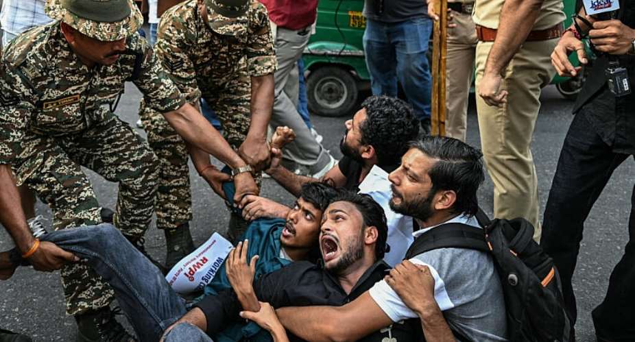 The protests in India were triggered by allegations of misconduct during a nationwide voter roll revision that critics say could benefit Prime Minister Narendra Modis ruling party. -  Sajjad Hussain, AFP