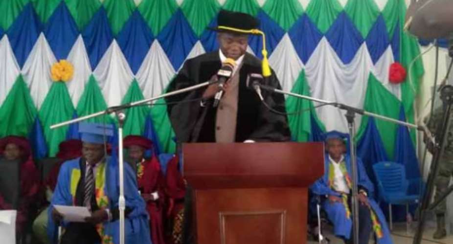The Acting Principal of the Wa Campus of UDS, Prof. Emmanuel K. Derbile speaking at the ceremony