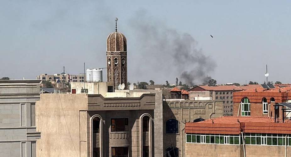 Smoke rises from the site of an airstrike in Sanaa, Yemen, on October 4, 2026. -  Stringer, Reuters