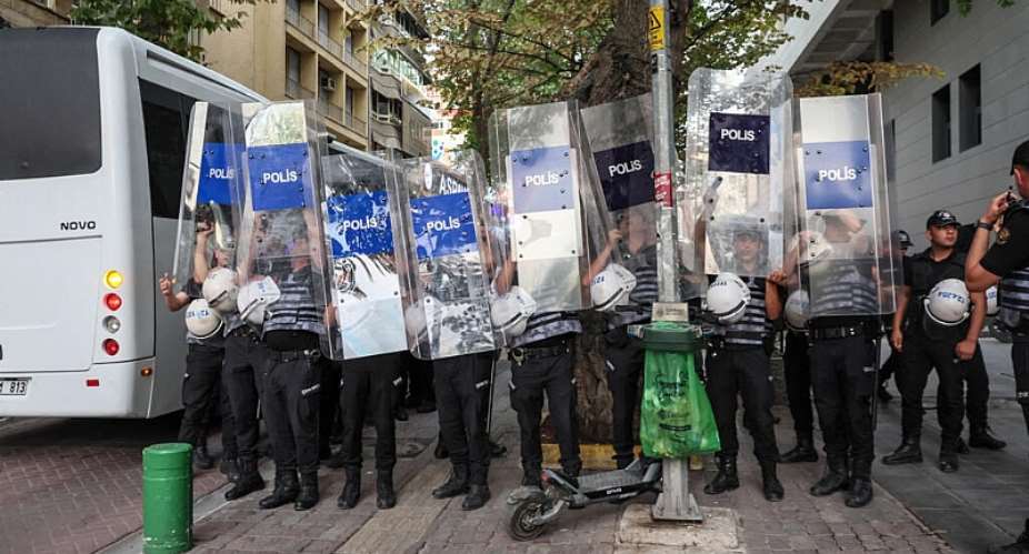 Police face protesters in Turkeys capital Ankara on September 15, 2026. -  Adem Altan, AFP