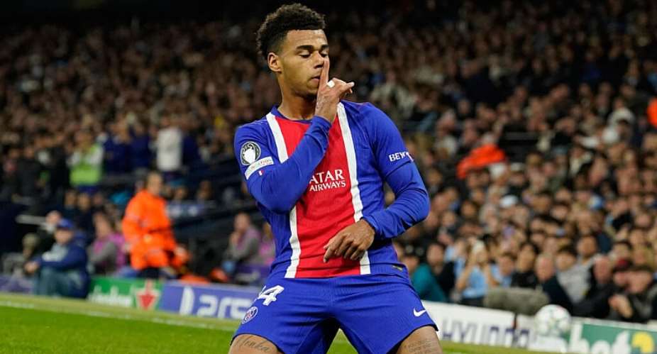 Dsir Dou scored Paris Saint-Germains first goal in their 4-2 win at Manchester City. - AP Photo/Dave Thompson - Dave Thompson