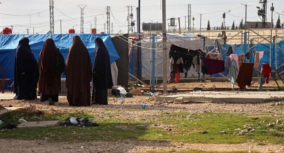 Unidentified women at the Roj Camp in Syria, which houses family members of suspected Islamic State militants, 18 February. - AP Photo/Baderkhan Ahmad - Baderkhan Ahmad