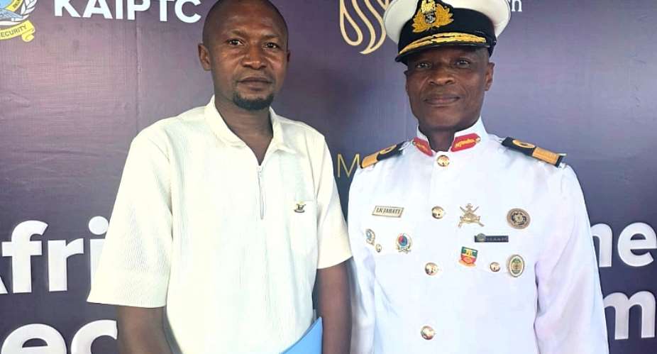 Commodore Lawrence Kapina Jabati Chief of Naval Staff, Republic of Sierra Leone with Mustapha Bature Sallama