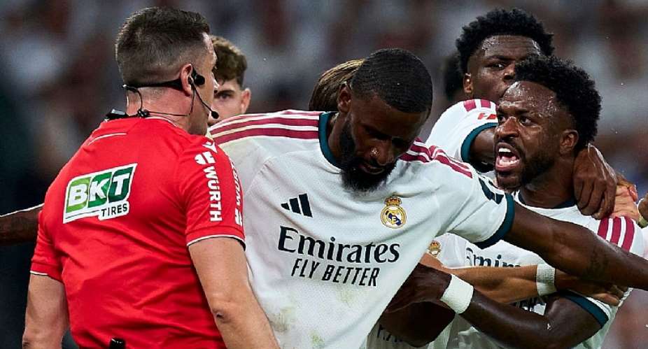 Getty ImagesImage caption: Vinicius Jr was not happy with his red card against Villarreal