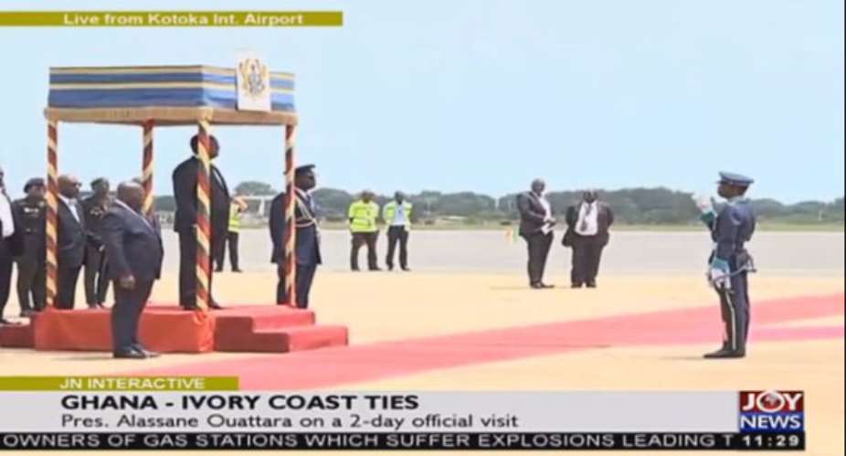 President Ouattara Arrives In Accra