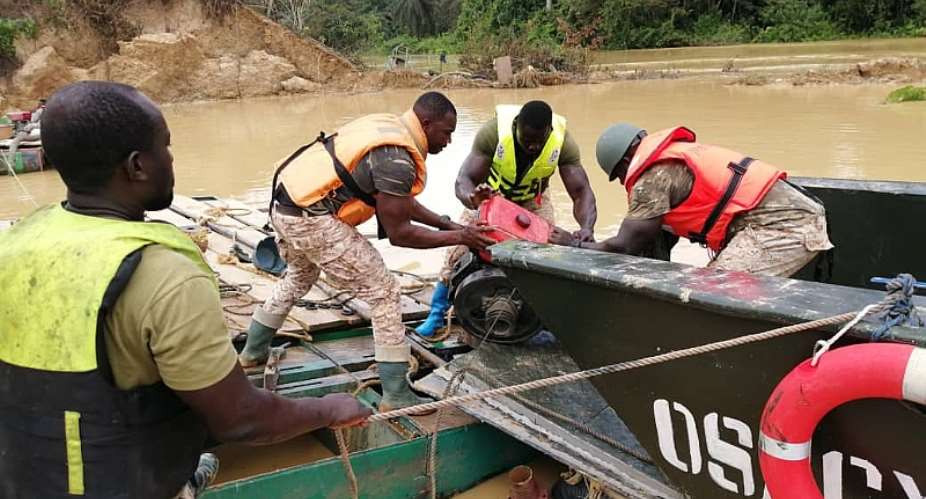 Mining Equipment Seized From Galamsey Operators On River Offin