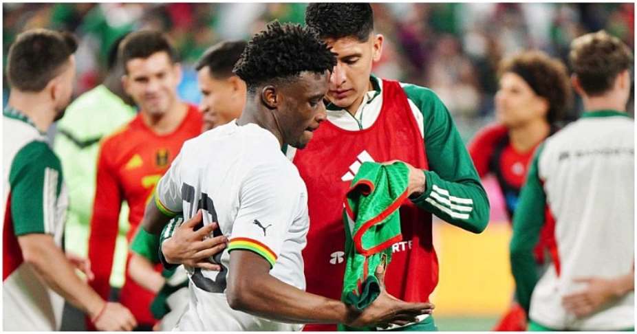 West Hams Kudus and Alvarez reunite: former Ajax teammates share a moment after Mexico, Ghana clash