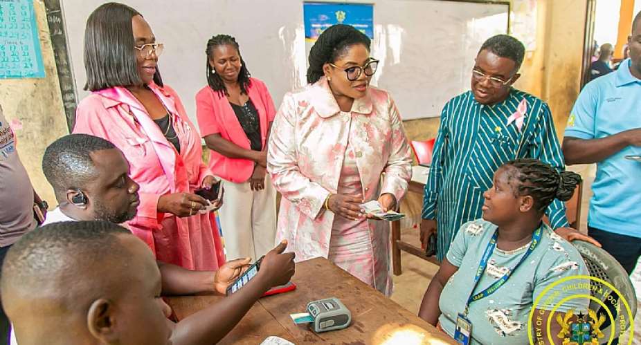 Gender Minister checks LEAP payments in Volta Region