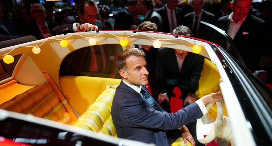 President Emmanuel Macron gives French manufacturer Citroen a boost at the 2026 Paris Motor Show. - via REUTERS - Thibault Camus