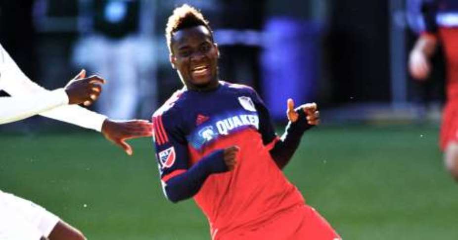 David Accam: Ghana striker on target in Chicago Fire's victory over New England Revolution