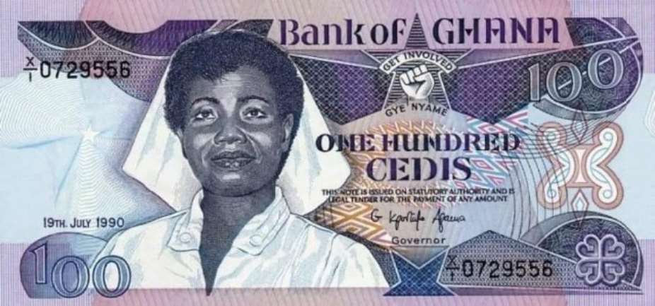 Docia Angelina Naki Kisseih on the 100 banknote