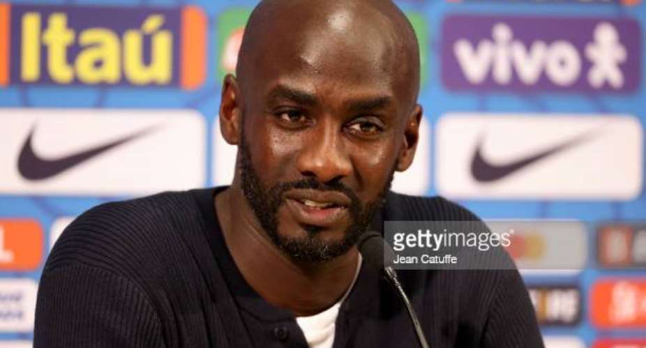 LE HAVRE, FRANCE - SEPTEMBER 23: Coach of Ghana Otto Addo answers to the media during the post-match press conference following the international friendly match between Brazil and Ghana at Stade Oceane on September 23, 2022 in Le Havre, France. Photo by Jean CatuffeGetty Images