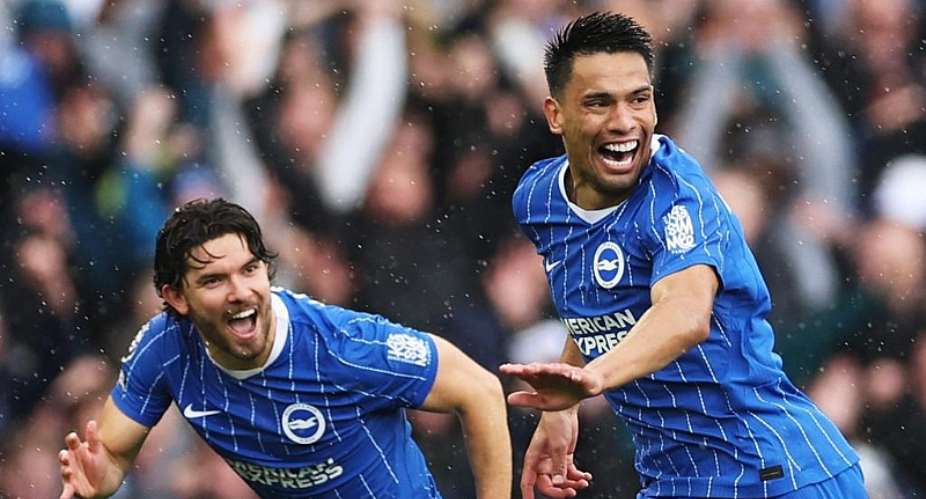 PL: Gomez scores from halfway line as Brighton thrash Palace