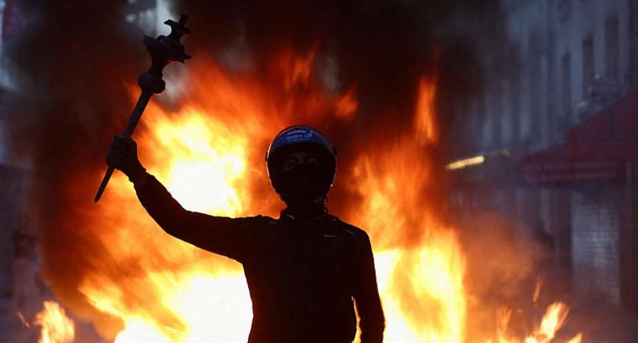 Civil unrest in Paris continued on Sunday, the day after a national day of demonstrations against the cost of living, poor education and rising fuel prices. - REUTERS - Abdul Saboor