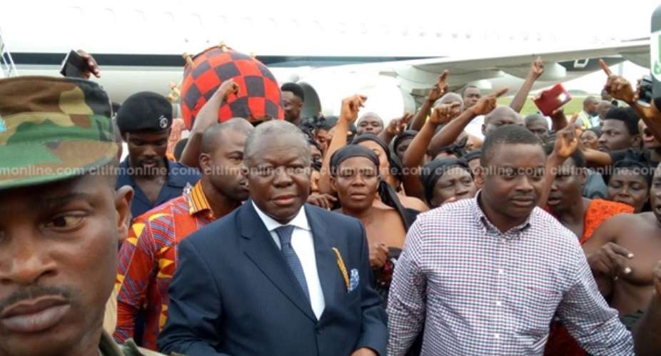 Asantehene Otumfuo Back In Town...Gets Heros Welcome At Kumasi Airport