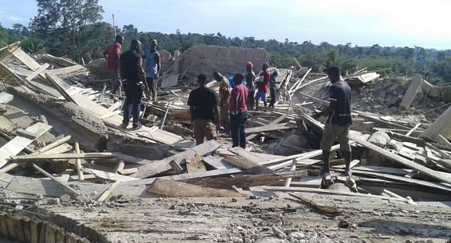 ER: Church Members Trapped Under Collapse Building At Akyem Batabi