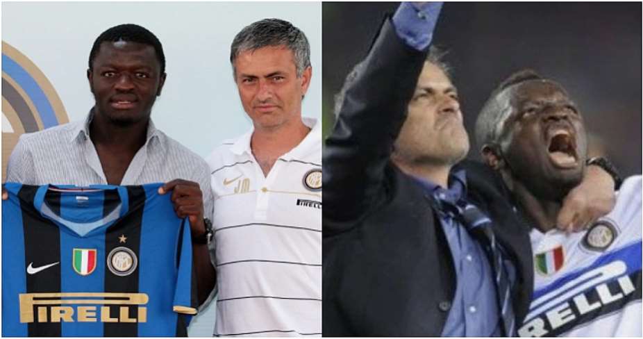 Sulley Muntari and Jose Mourinho