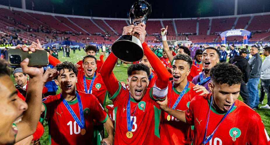 Getty ImagesImage caption: Morocco beat record six-time Under-20 World Cup winners Argentina to lift the trophy in Chile