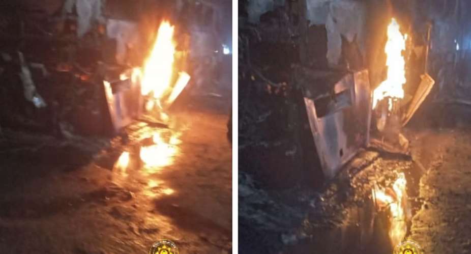 Akyem Akooko: Fire guts VIP bus, causes GH¢300,000 estimated damage