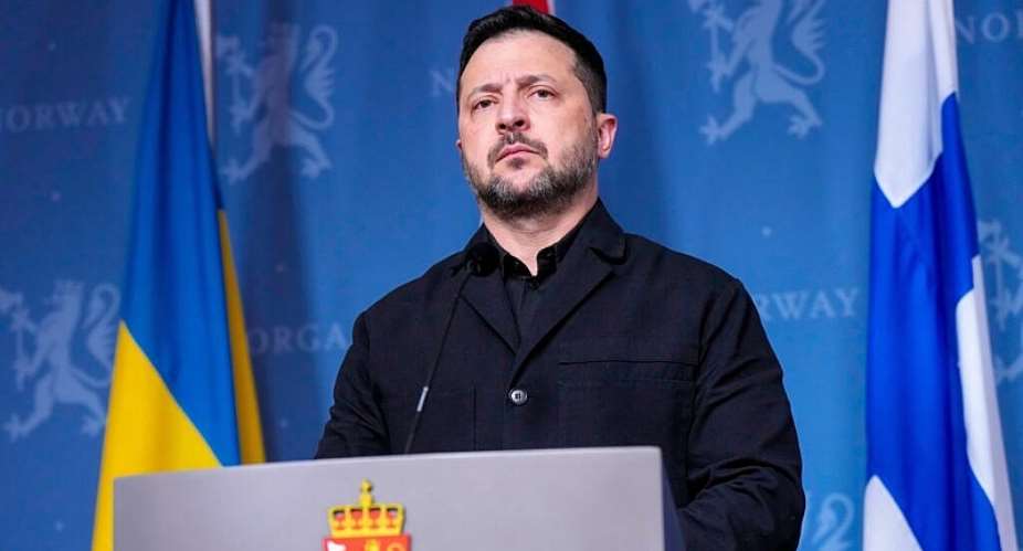 Ukrainian President Volodymyr Zelensky speaks during a press conference on October 20, 2026 in Oslo, Norway. -  Lise Aserud/NTB Scanpix via AP