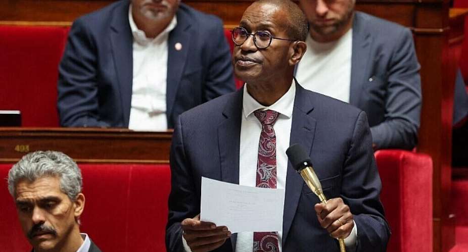 French MP Max Mathiasin at a debate over his proposed bill aimed at abolishing the slavery-related laws at the National Assembly, Frances lower house parliament, in Paris on 28 May, 2026. - AFP - LUDOVIC MARIN