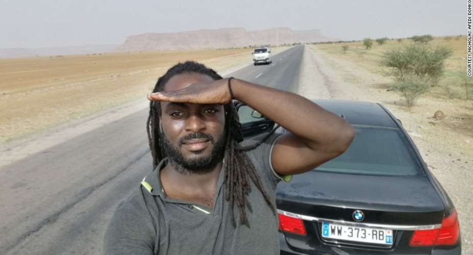 Nicholas Afedi Donkoh Takes A Selfie In MoroccoHis Near-5,000 Mile Road Trip Took 9-Days