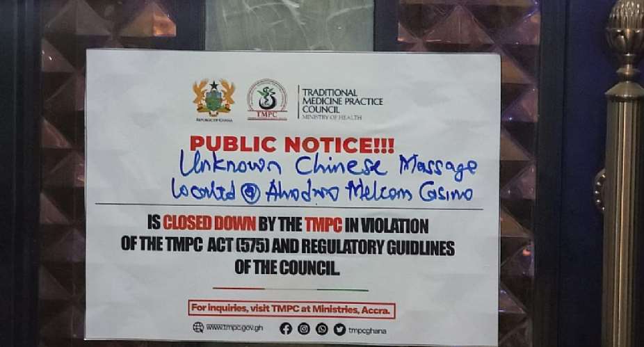 Three Chinese Massage Spas shut down in Kumasi over lack of licence