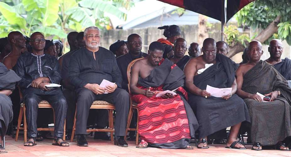 Former President Rawlings and other dignitaries at the funeral