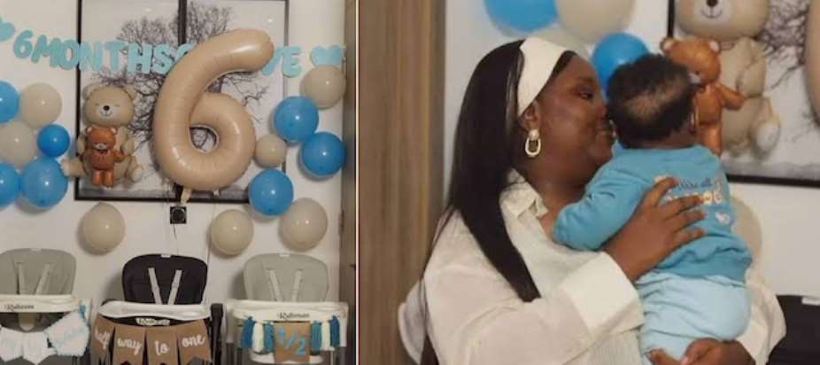 Half A Year Of You — Lateef Adedimeji And Mo Bimpe Celebrate Triplets At 6 Months