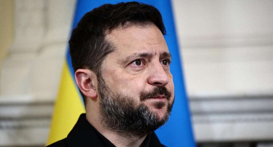 Ukraines President Volodymyr Zelensky at a meeting with British Prime Minister Andy Burnham at 10 Downing Street in London on October 14, 2026. -  Henry Nicholls, AFP
