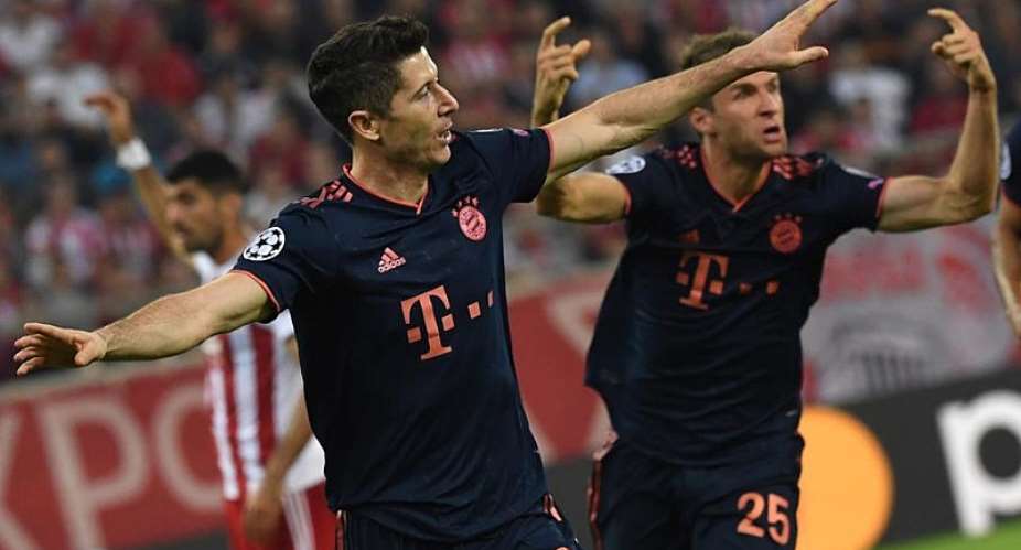 UCL: Lewandowski Goals Help Bayern Past Olympiakos