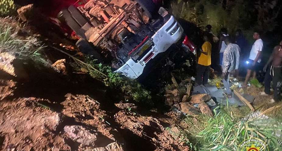 Firefighters rescue two after car plunges into ditch at Mpraeso