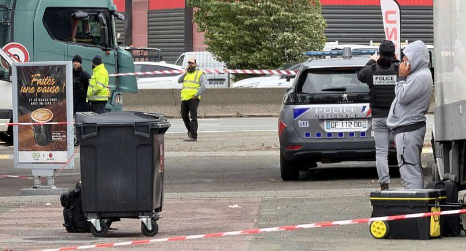 French police work at the scene after a drive-by shooting that killed one person and injured several others in Trappes, in the Yvelines department, near Paris on 23 October 2026. - REUTERS - Antony Paone