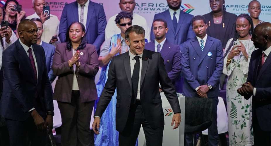 Frances President Emmanuel Macron sought to strengthen a new relationship of equal partnership at the Africa Forward  Summit in Nairobi in May this year. - AP - Brian Inganga