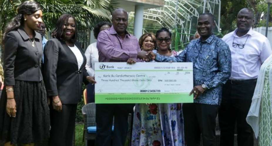Photos: Mahama, family donate proceeds from late mother's funeral to Cardio Centre