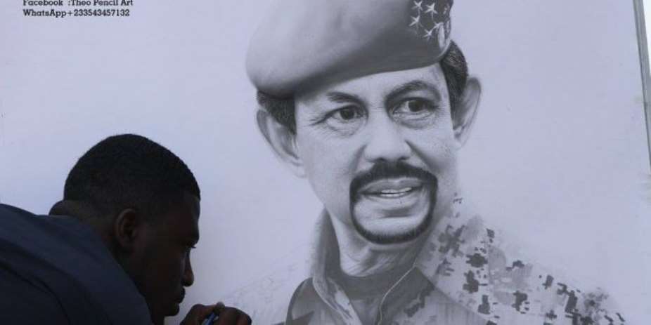 Ghanaian Pencil Artist Theo Pencil Draws Sultan Of Brunei, Dying To Meet With Him