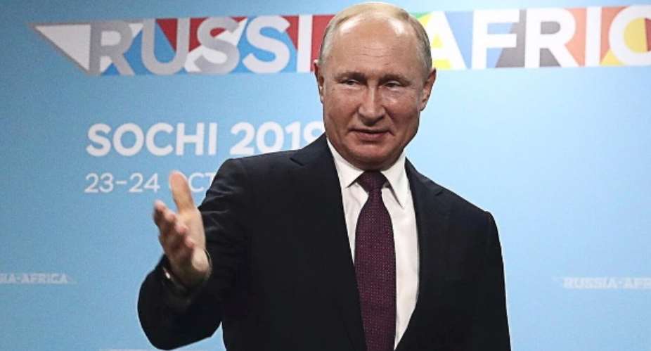 Russian President Vladimir Putin at the Africa Summit in Namibia
