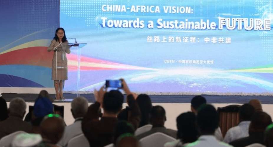 Chen Mingjian, Chinese ambassador to Tanzania, speaks at an international symposium to mark the 10th anniversary of China-proposed Belt and Road Initiative BRI in Dar es Salaam, Tanzania, on Aug 25, 2023.PHOTO  XINHUA