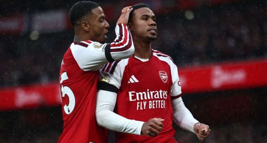 PL: Arsenal move level on points with Man City at summit after routine Everton win