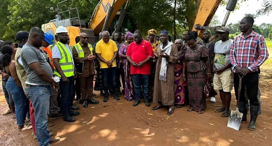 Ablakwa cuts sod for construction of Aveyime-Agbetikpo-Tokpo road destroyed by flood