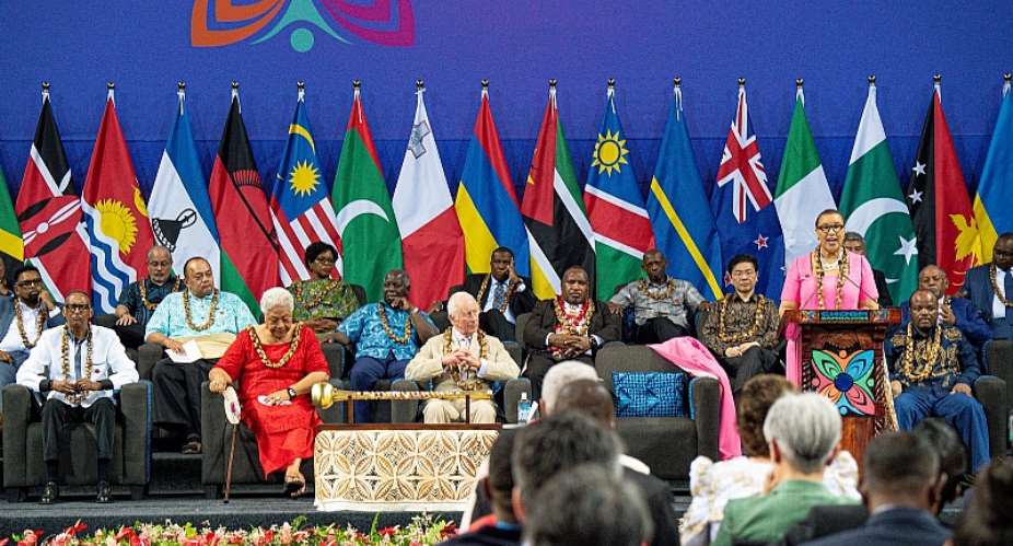 His Majesty King Charles III, the Head of the Commonwealth, The Prime Minister of Samoa, the Hon Fiam Naomi Mataafa, Commonwealth Secretary-General Patricia Scotland KC, outgoing Chair-In-Office, Rwandan President Paul Kagame and heads of government at the opening ceremony of CHOGM Samoa 2024