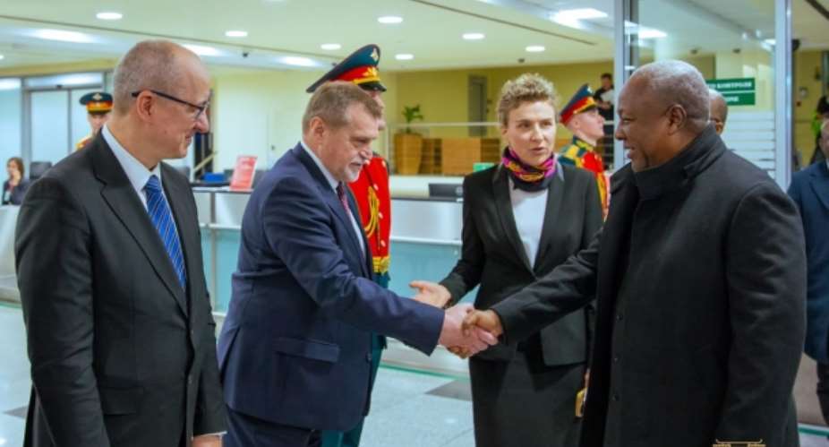 Mahama arrives in Moscow to push for Russia-Ukraine ceasefire at Russia–Africa Summit