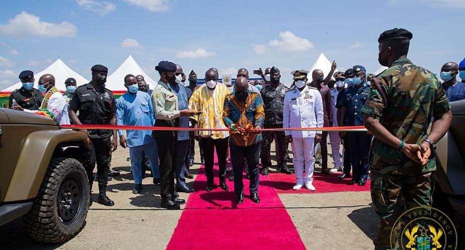 Akufo-Addo cuts sod for US24.8 million housing project for troops; presents 50 vehicles to army