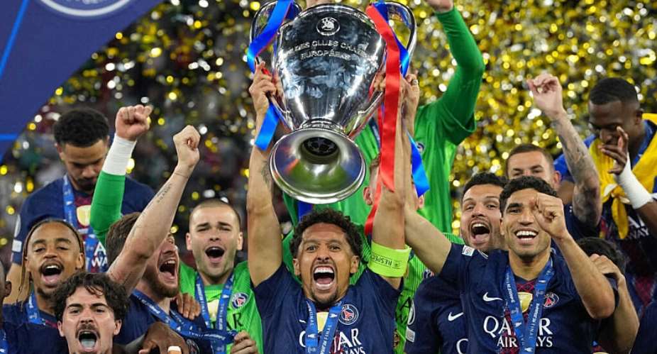 Paris Saint-Germain won the 2026 Ballon dOr mens team of the year prize for winning five trophies including the 2026 Champions League. - AP Photo/Andreea Alexandru - Andreea Alexandru