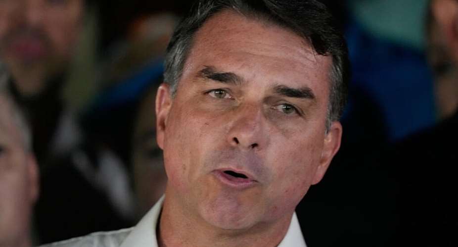 Opposition presidential candidate Senator Flavio Bolsonaro speaks after the presidential runoff in Brasilia, Brazil, on October 25, 2026. -  Eraldo Peres, AP